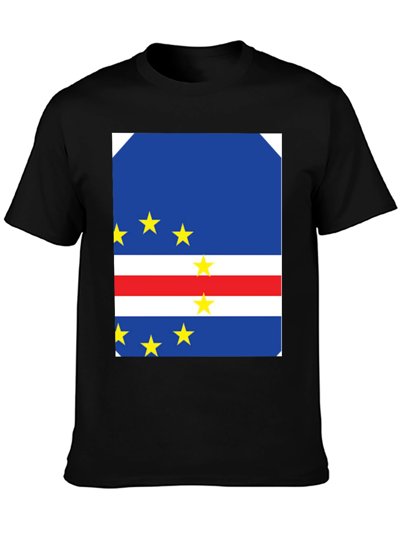 Cape Verde Flag T-Shirt - Black Cotton Tee