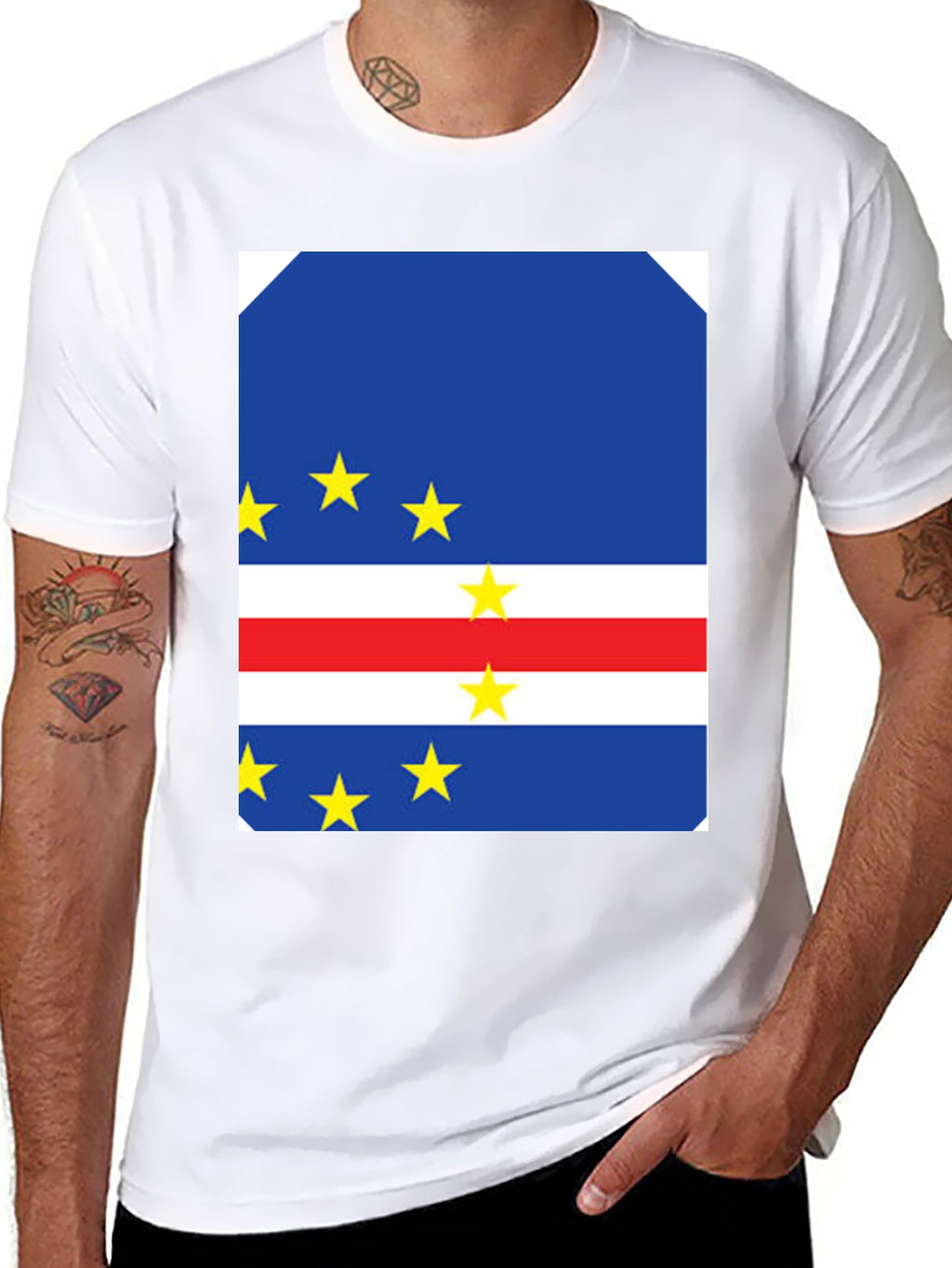 Cape Verde Flag T-Shirt - Black Cotton Tee