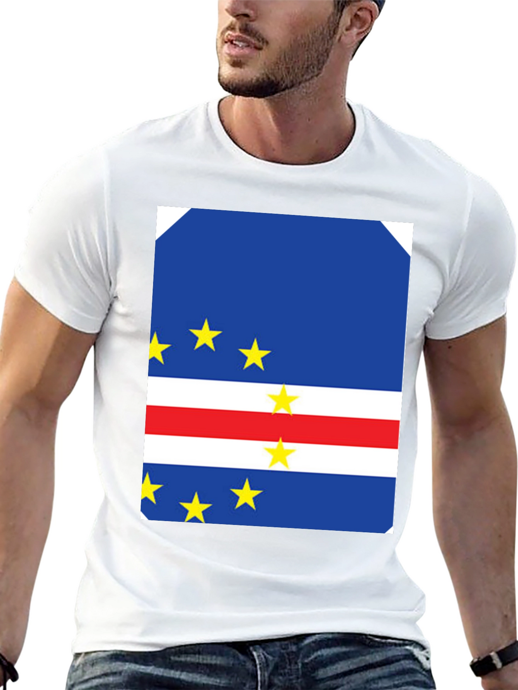 Cape Verde Flag T-Shirt - Black Cotton Tee