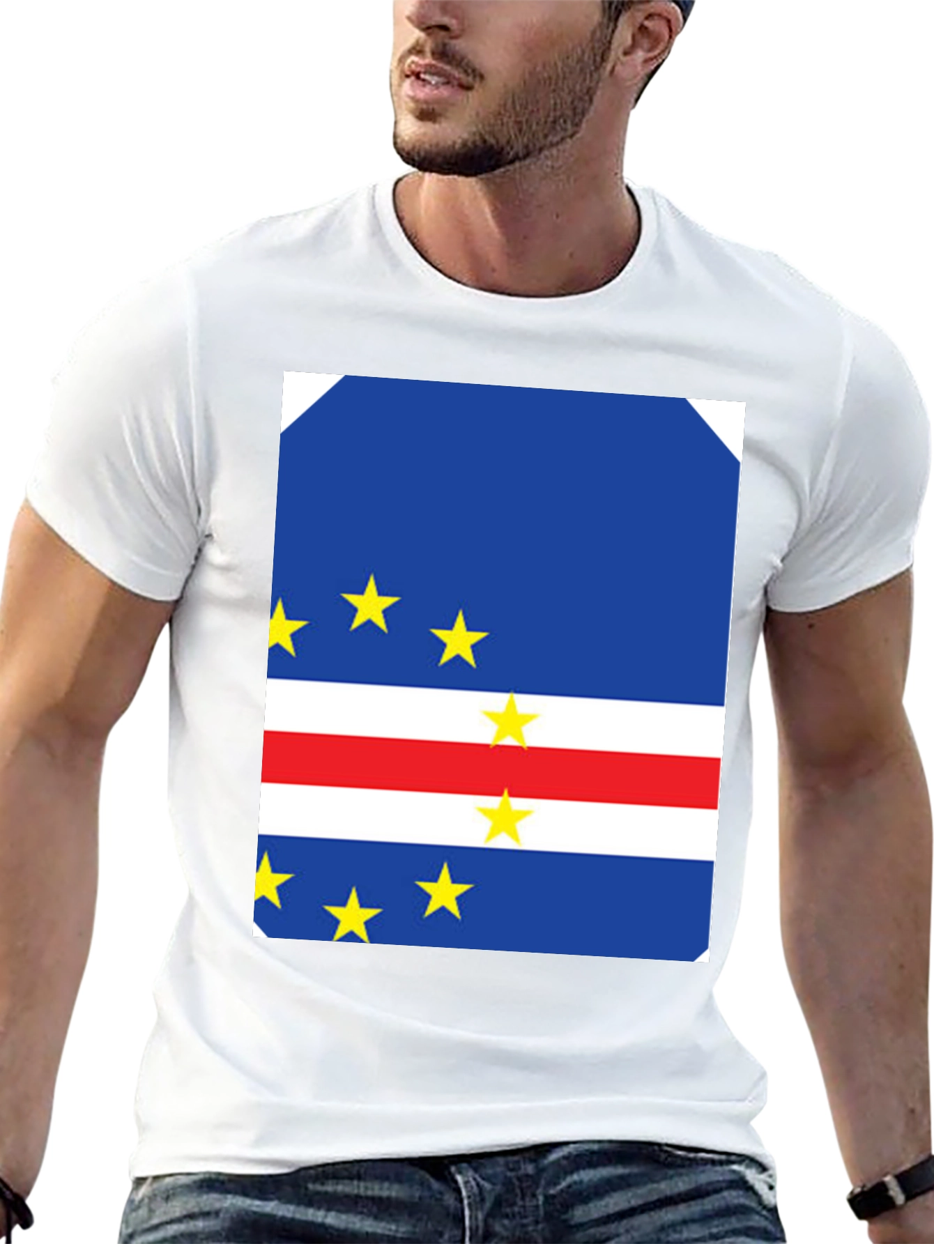 Cape Verde Flag T-Shirt - Black Cotton Tee