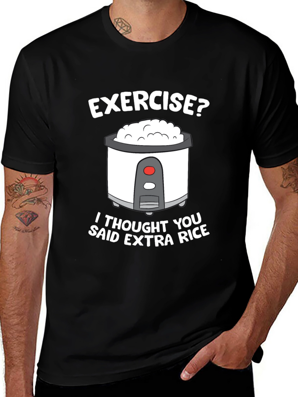 Exercise? Extra Rice Funny T-Shirt