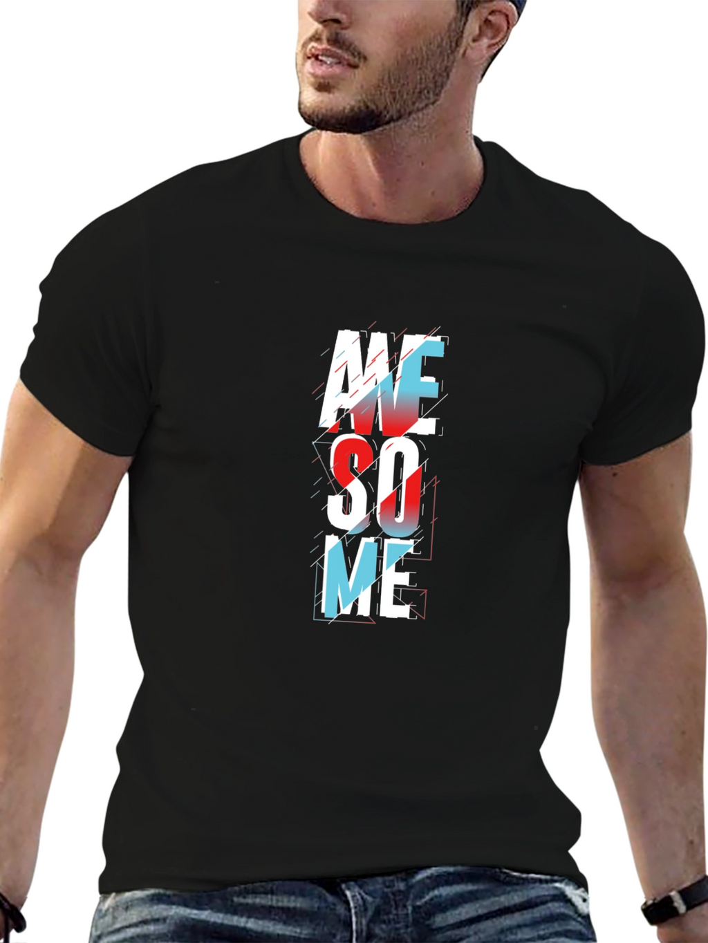 Awesome Graphic Print Mens Black T-Shirt