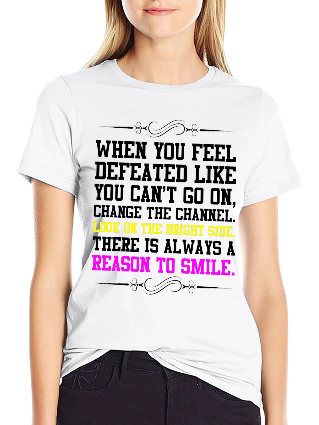 Motivational Quote Tee - Bright Side & Smile T-Shirt