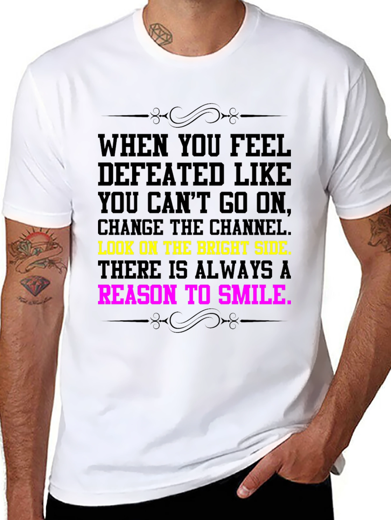 Motivational Quote Tee - Bright Side & Smile T-Shirt
