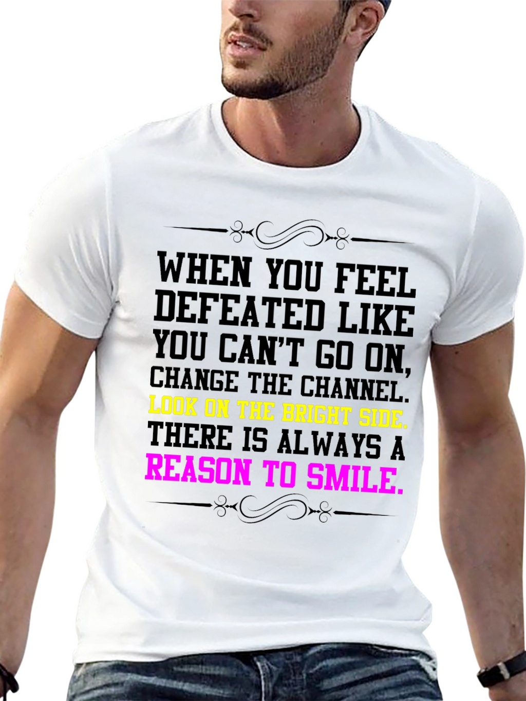 Motivational Quote Tee - Bright Side & Smile T-Shirt