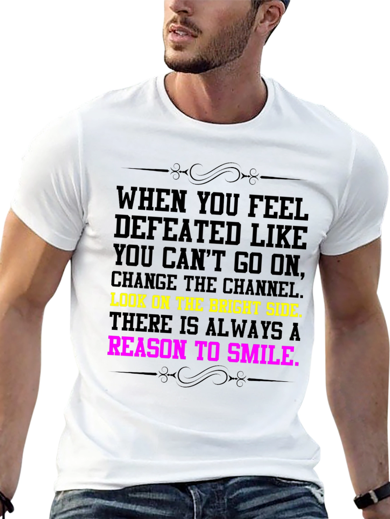 Motivational Quote Tee - Bright Side & Smile T-Shirt