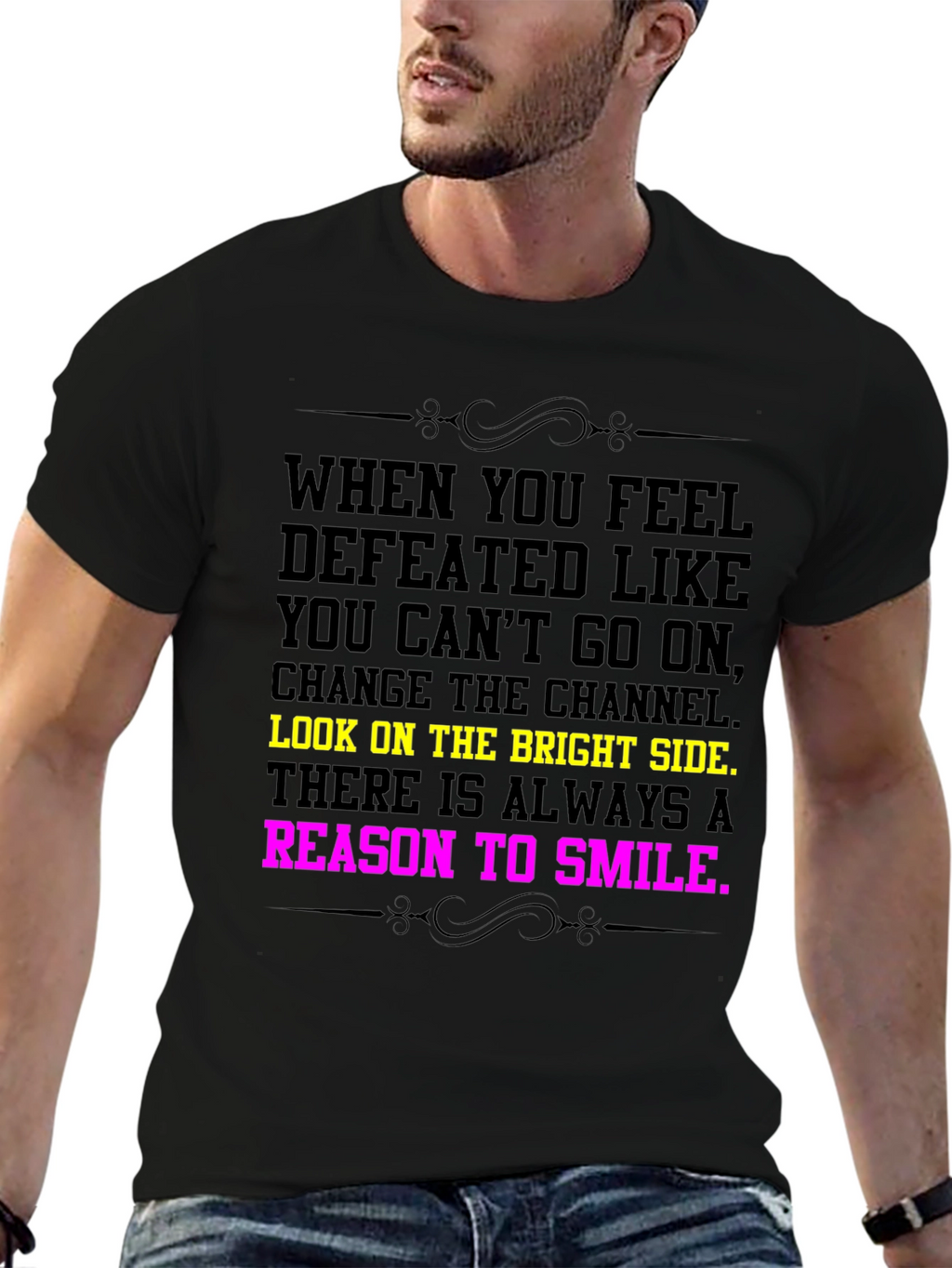 Motivational Quote Tee - Bright Side & Smile T-Shirt