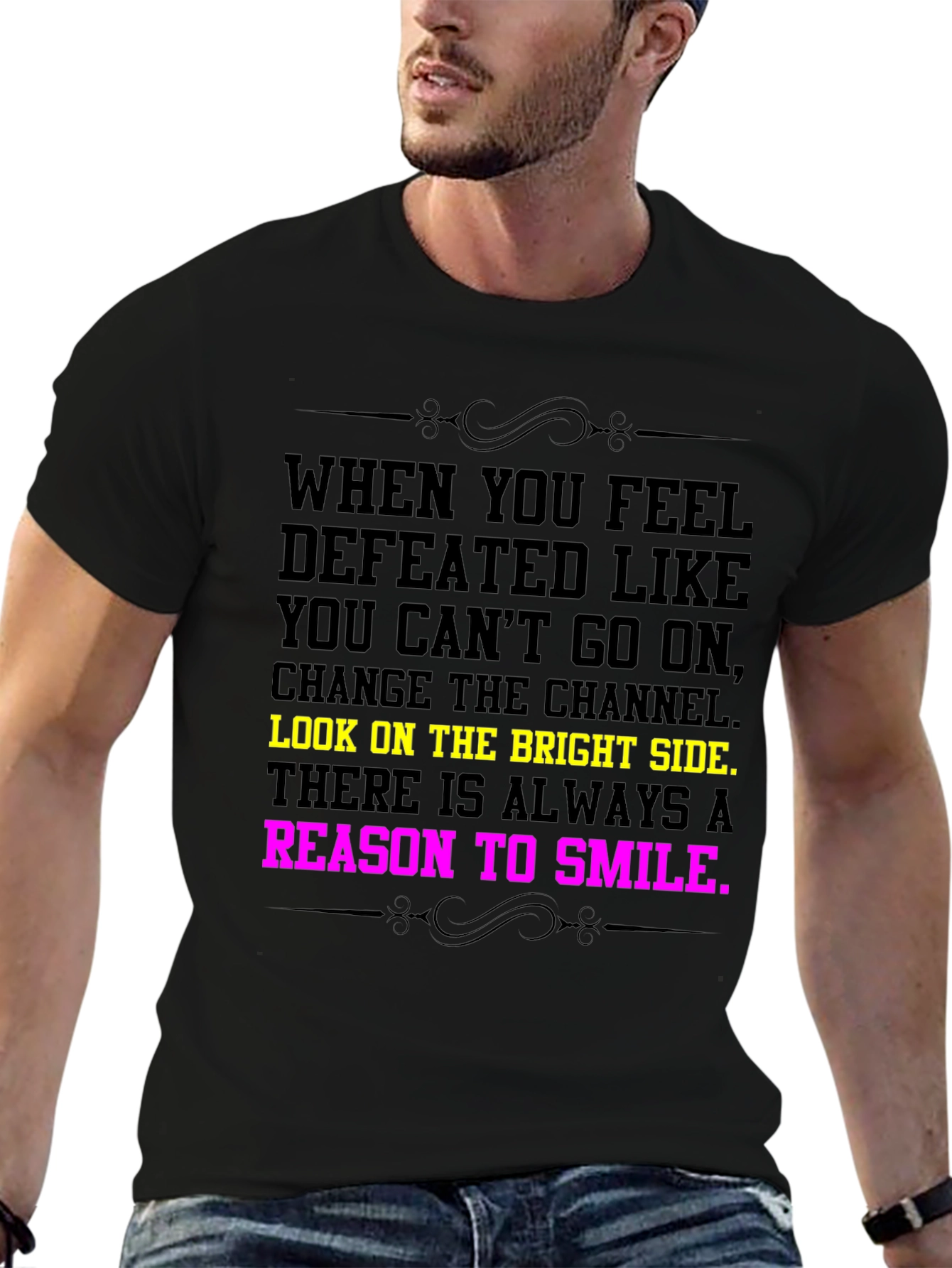 Motivational Quote Tee - Bright Side & Smile T-Shirt