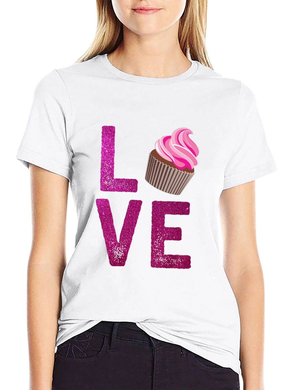 Love Cupcake Graphic Tee - Black