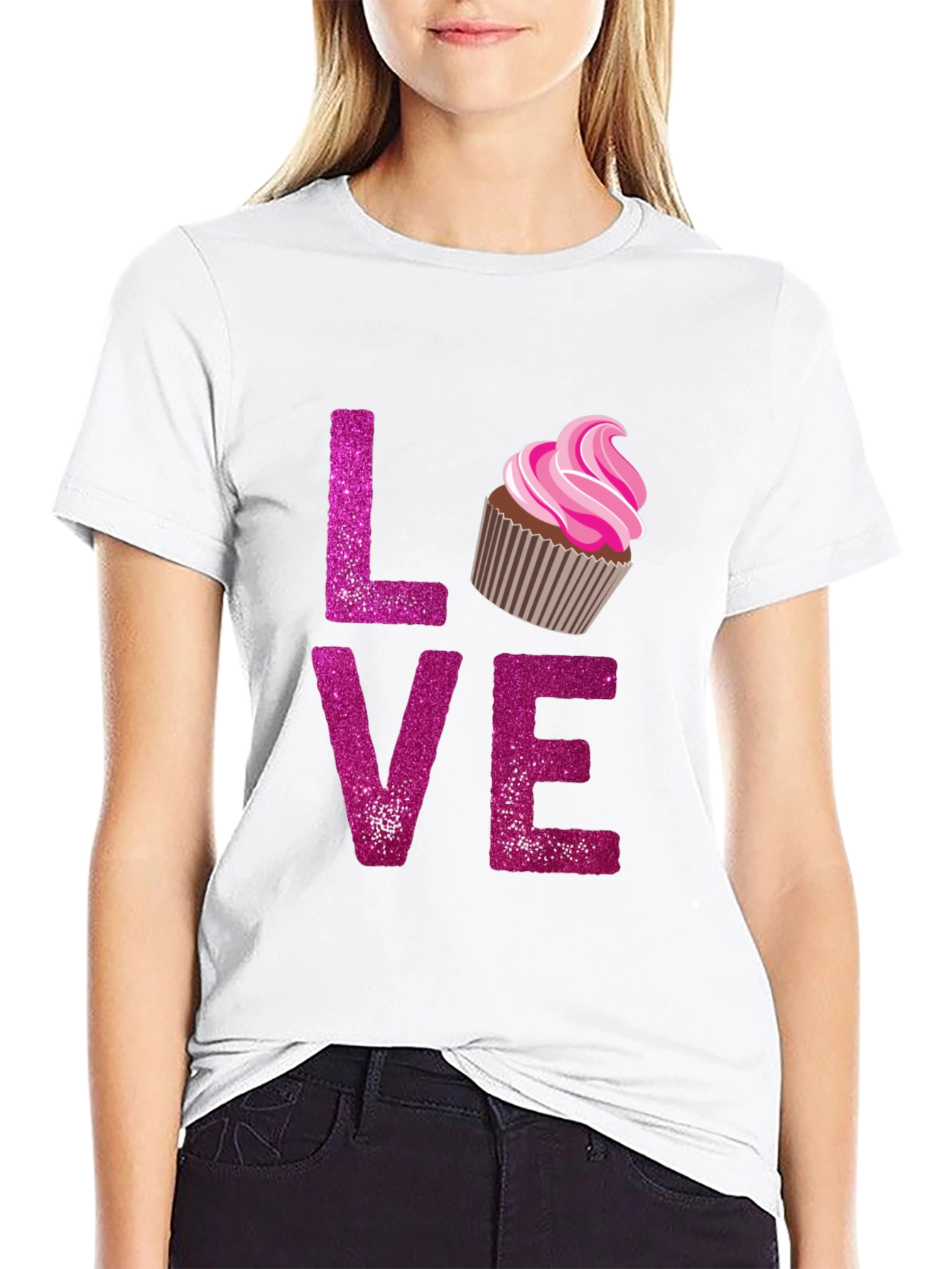 Love Cupcake Graphic Tee - Black