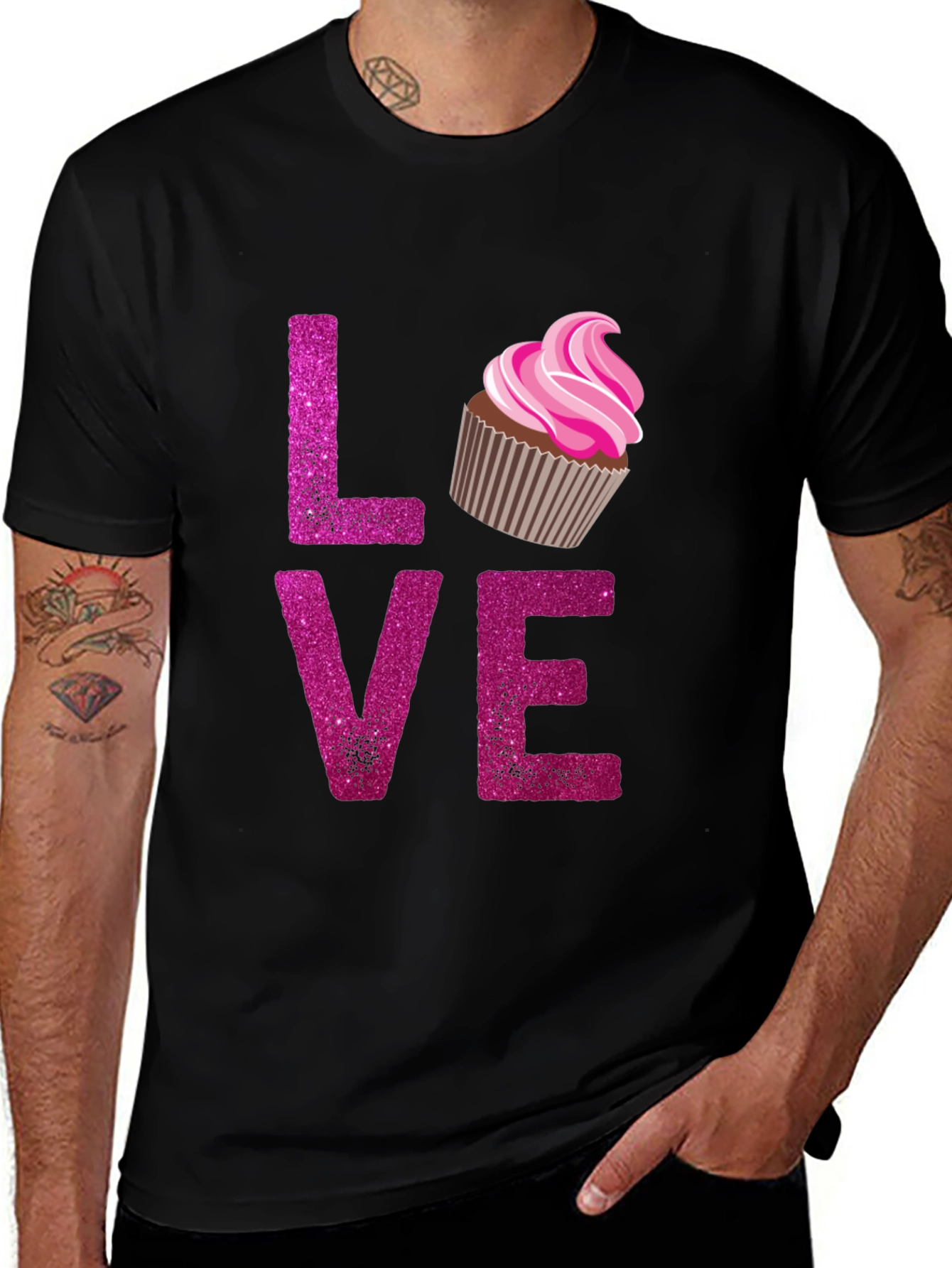 Love Cupcake Graphic Tee - Black