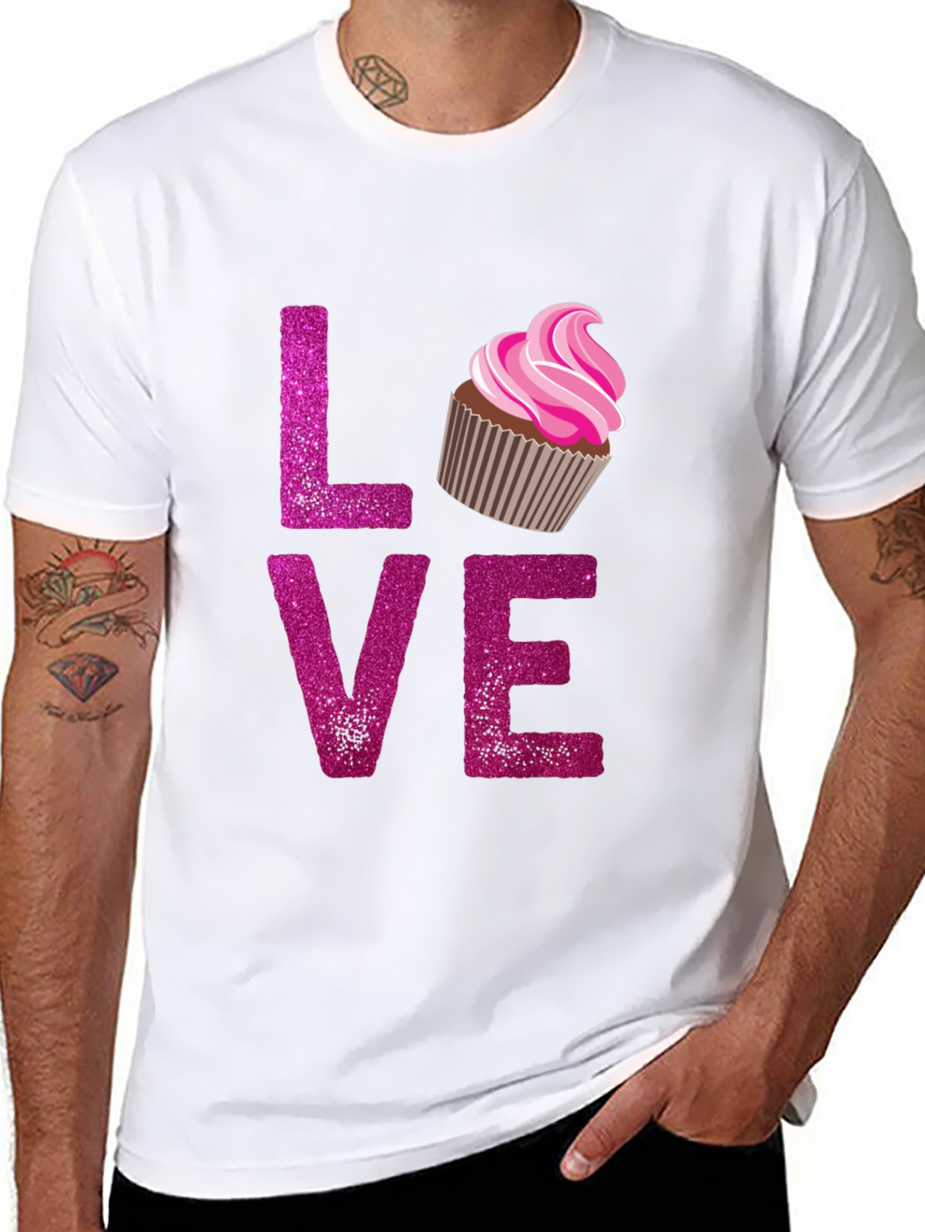 Love Cupcake Graphic Tee - Black