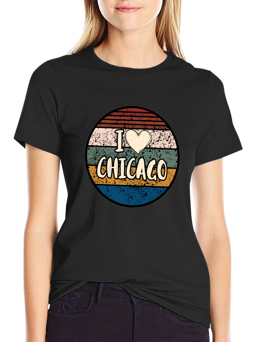 I Heart Chicago Retro Graphic T-Shirt