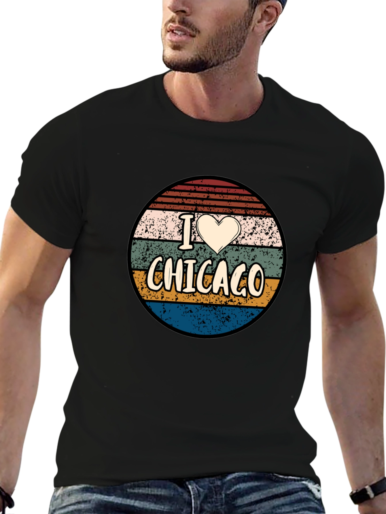 I Heart Chicago Retro Graphic T-Shirt