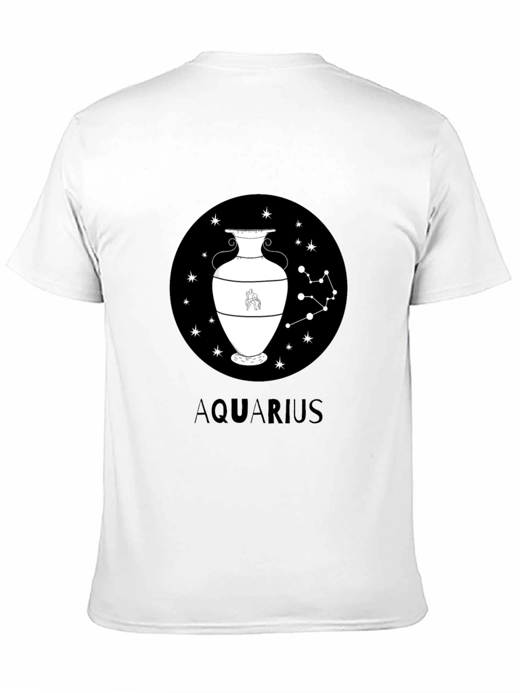 Aquarius Zodiac Graphic Black T-Shirt