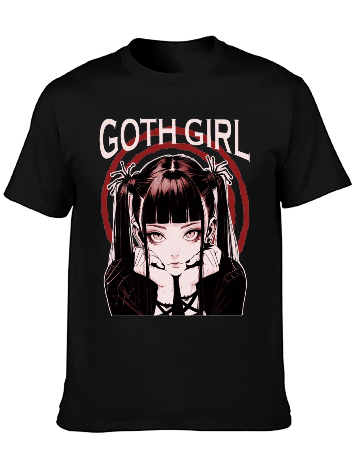 Goth Girl Graphic Tee - Anime Style