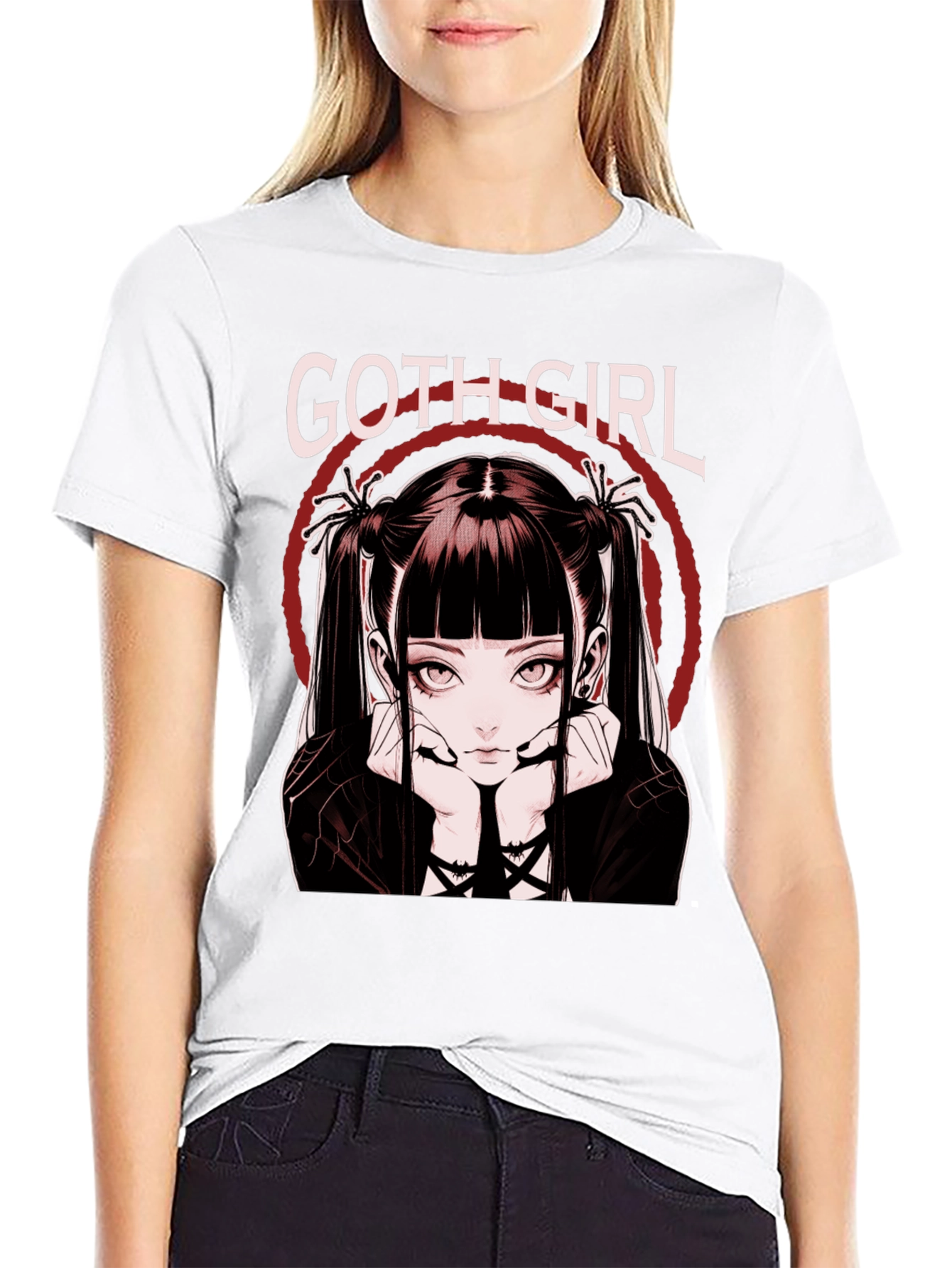 Goth Girl Graphic Tee - Anime Style