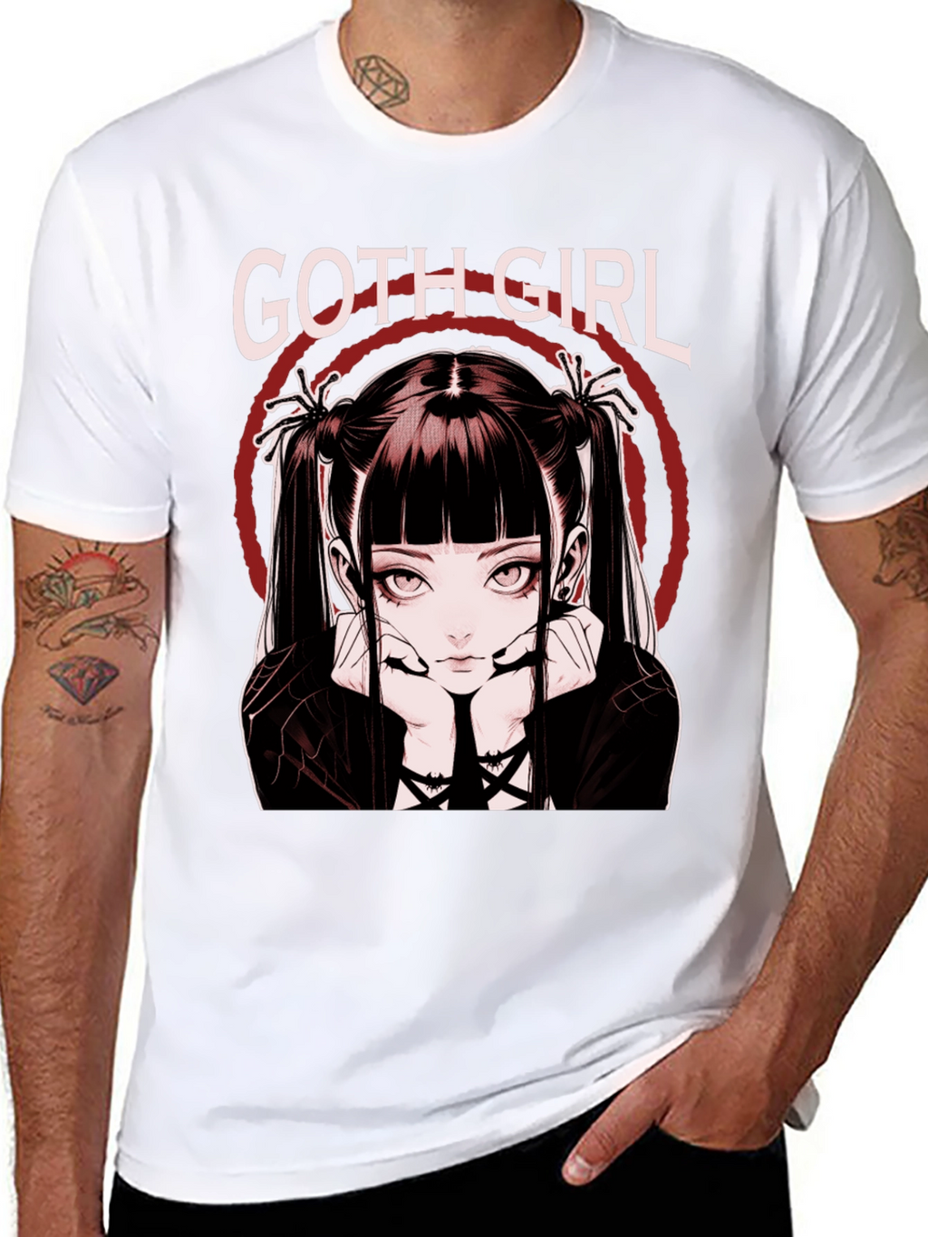 Goth Girl Graphic Tee - Anime Style
