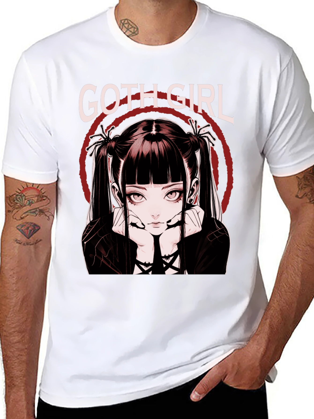 Goth Girl Graphic Tee - Anime Style