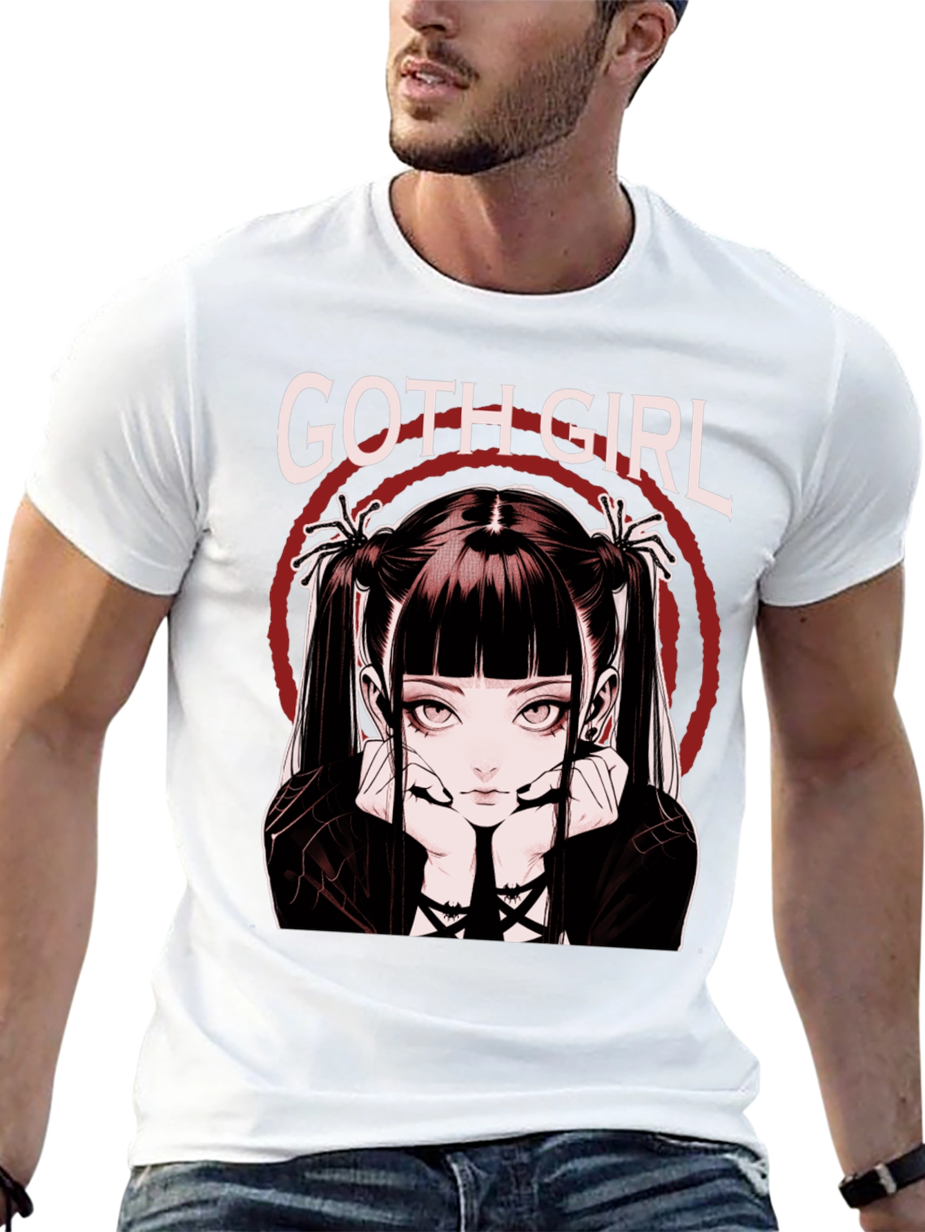 Goth Girl Graphic Tee - Anime Style