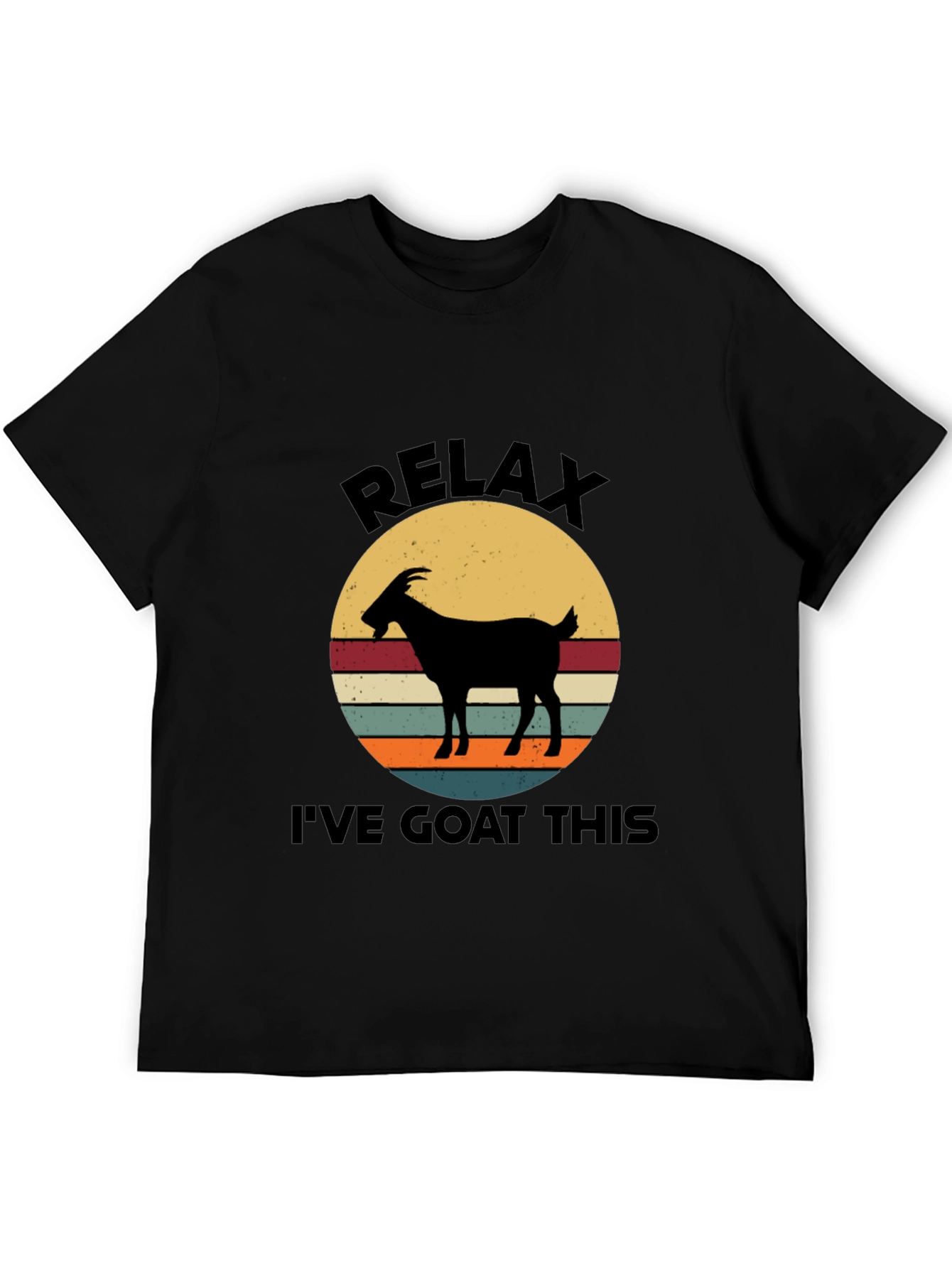 Relax Ive Goat This Black Graphic Tee