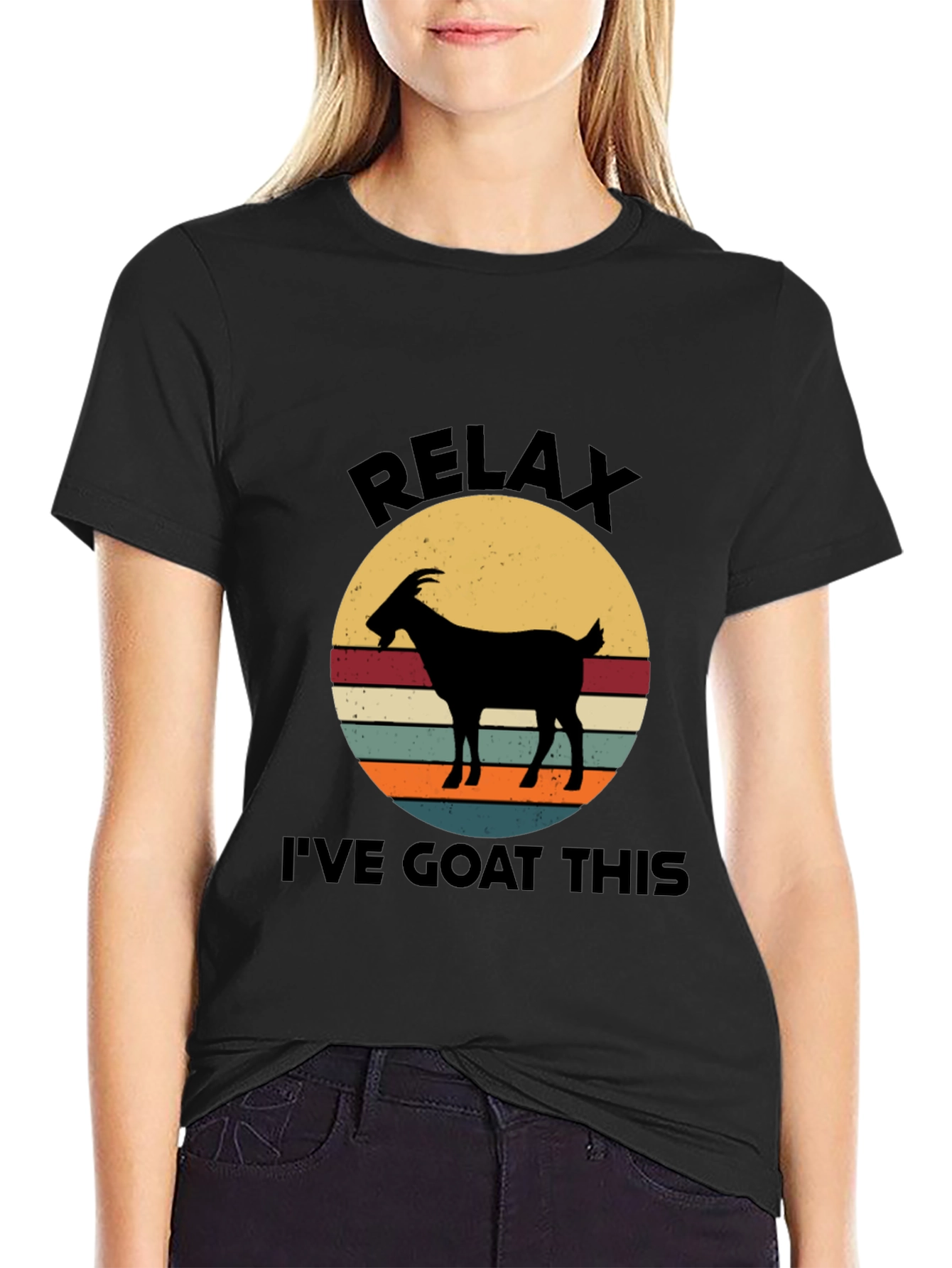 Relax Ive Goat This Black Graphic Tee