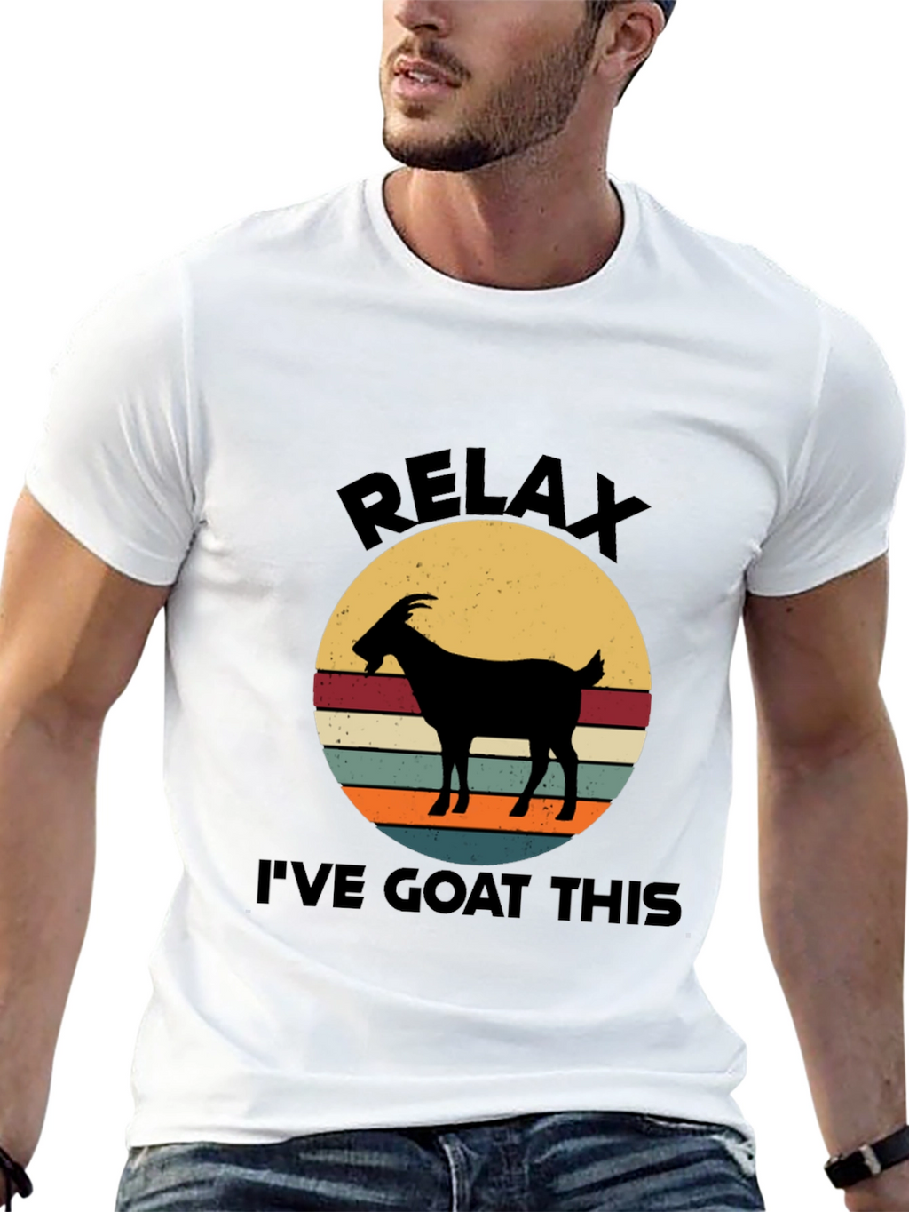 Relax Ive Goat This Black Graphic Tee