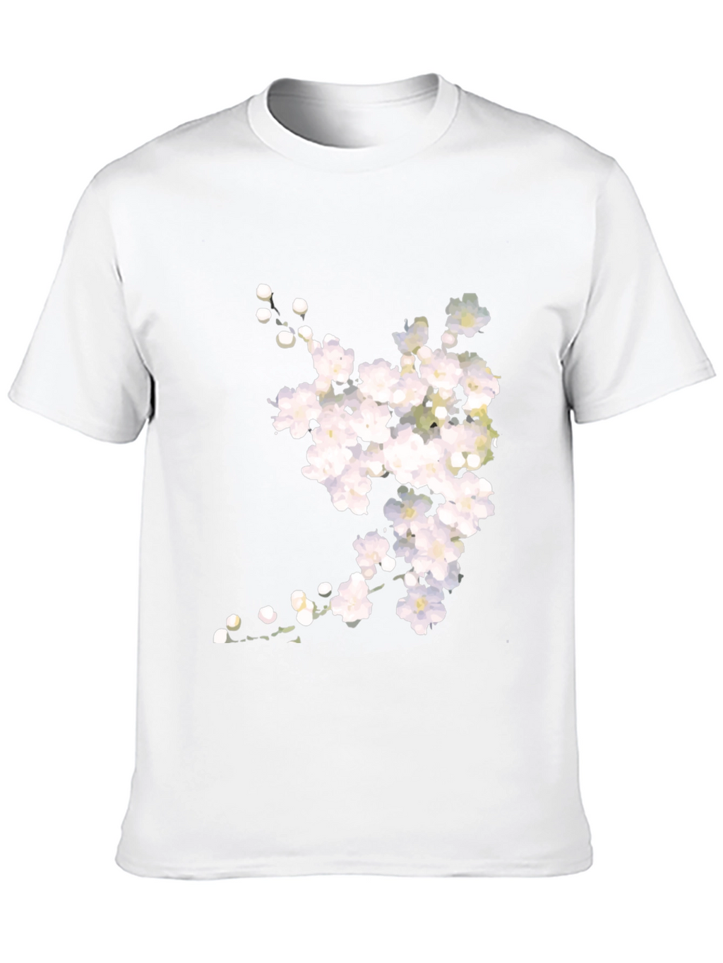 Floral Print Black Crew Neck T-Shirt