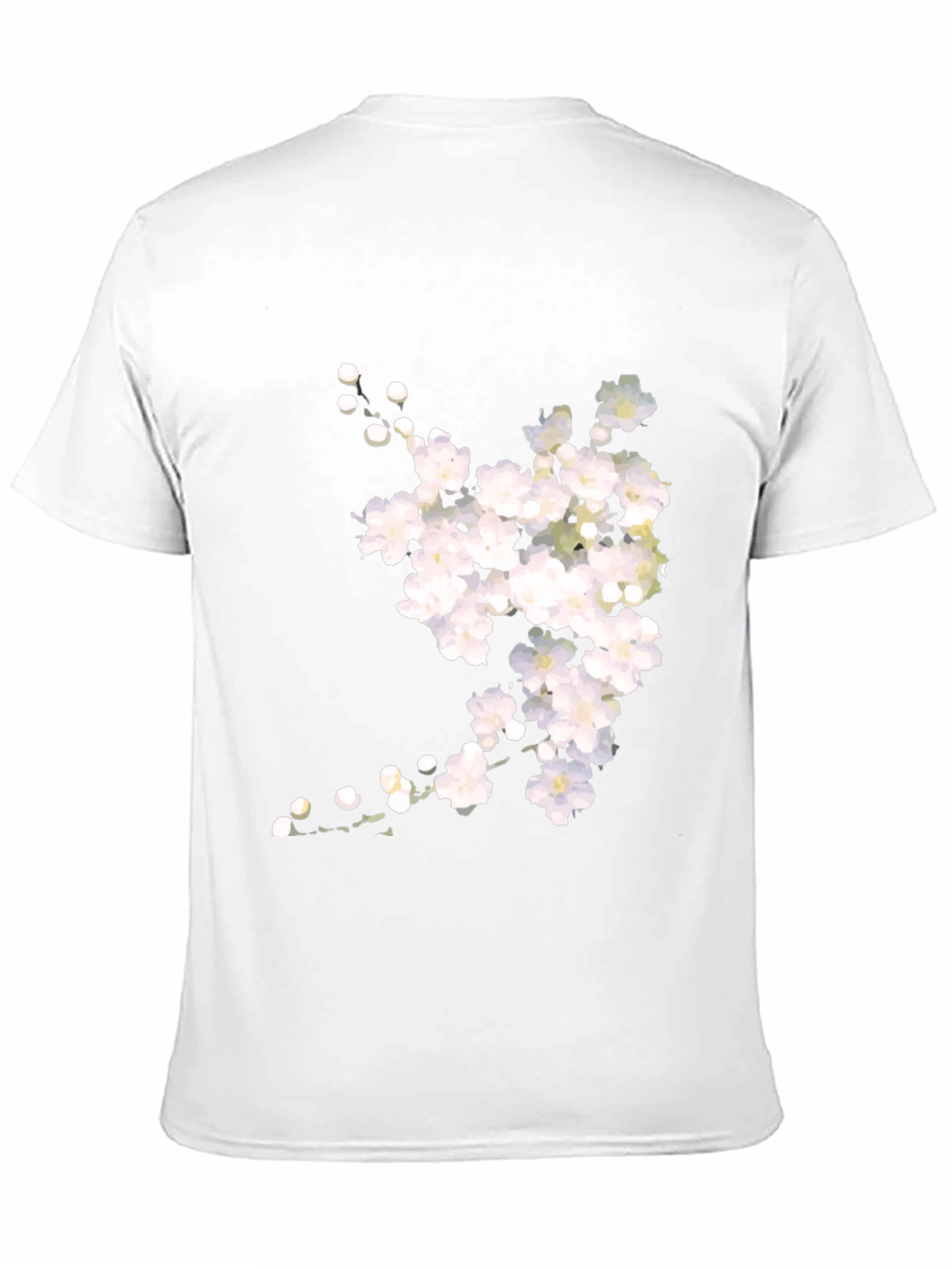 Floral Print Black Crew Neck T-Shirt