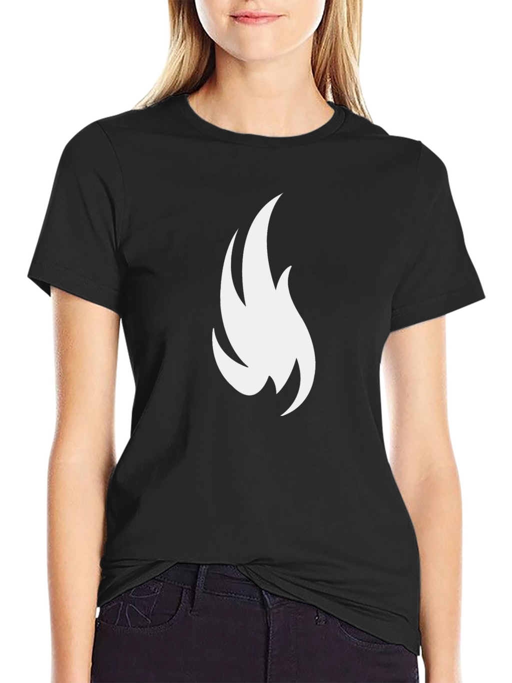 Flame Graphic T-Shirt - Black Cotton Tee