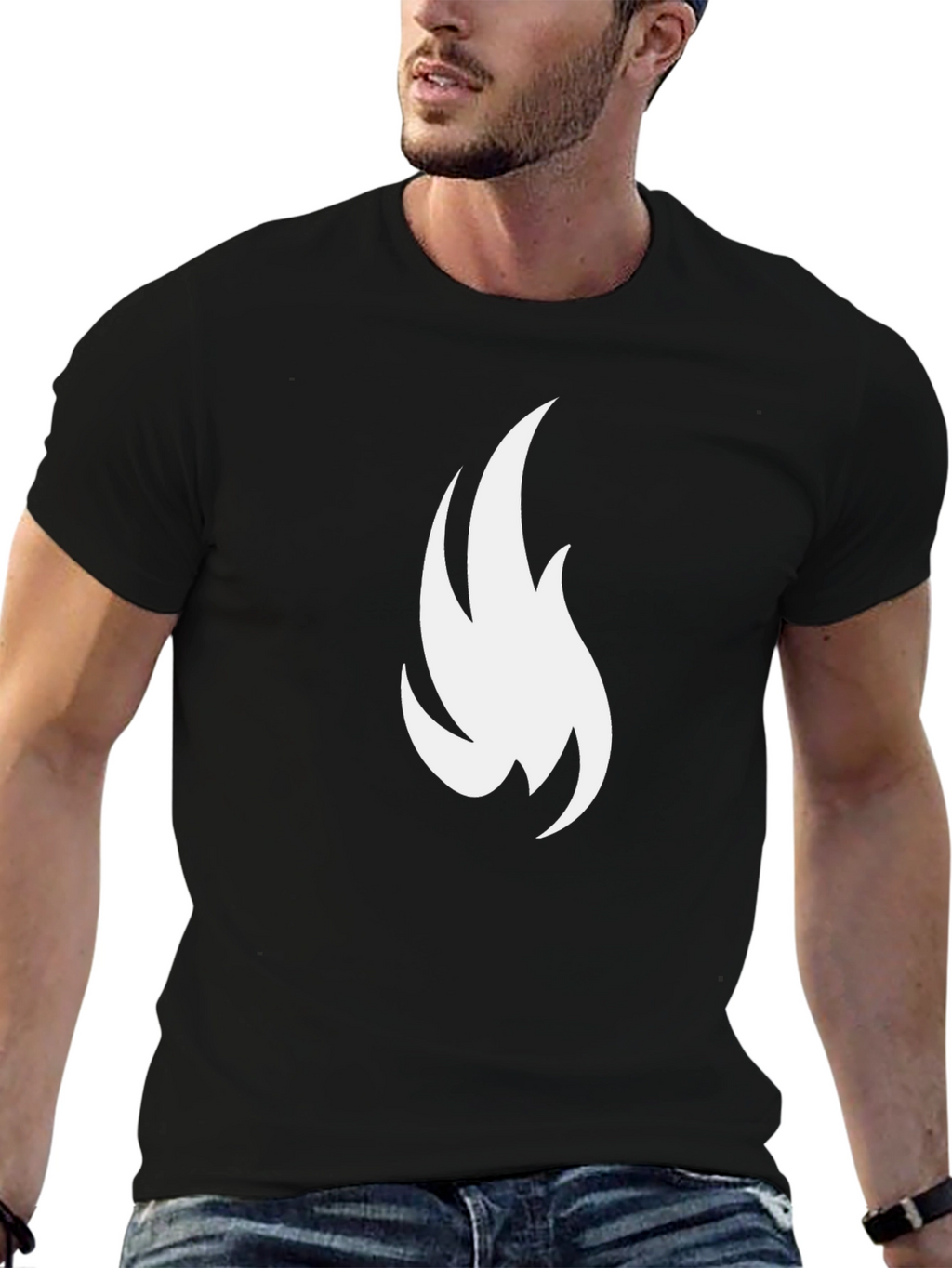 Flame Graphic T-Shirt - Black Cotton Tee