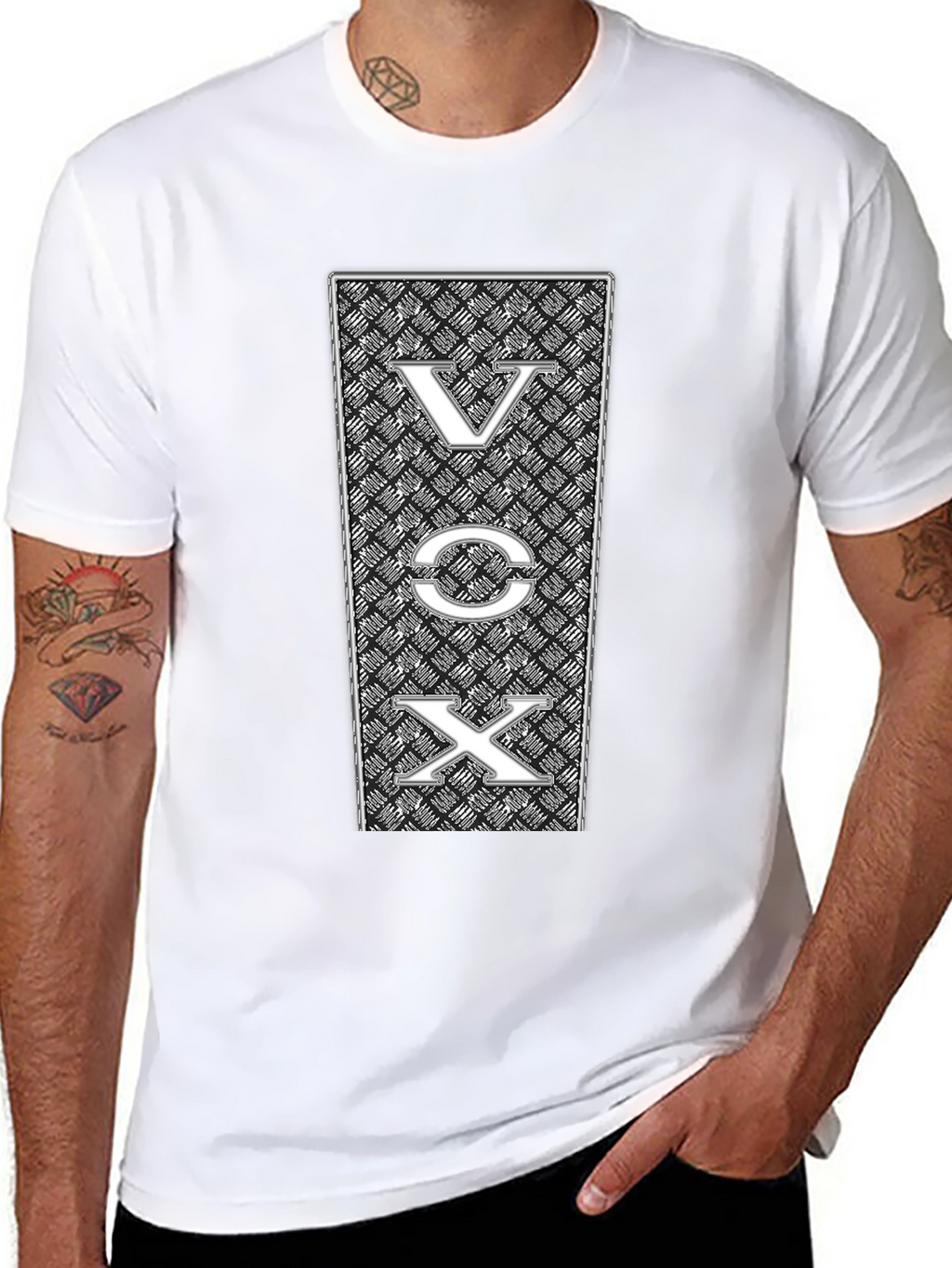 VOX Graphic Print Black T-Shirt