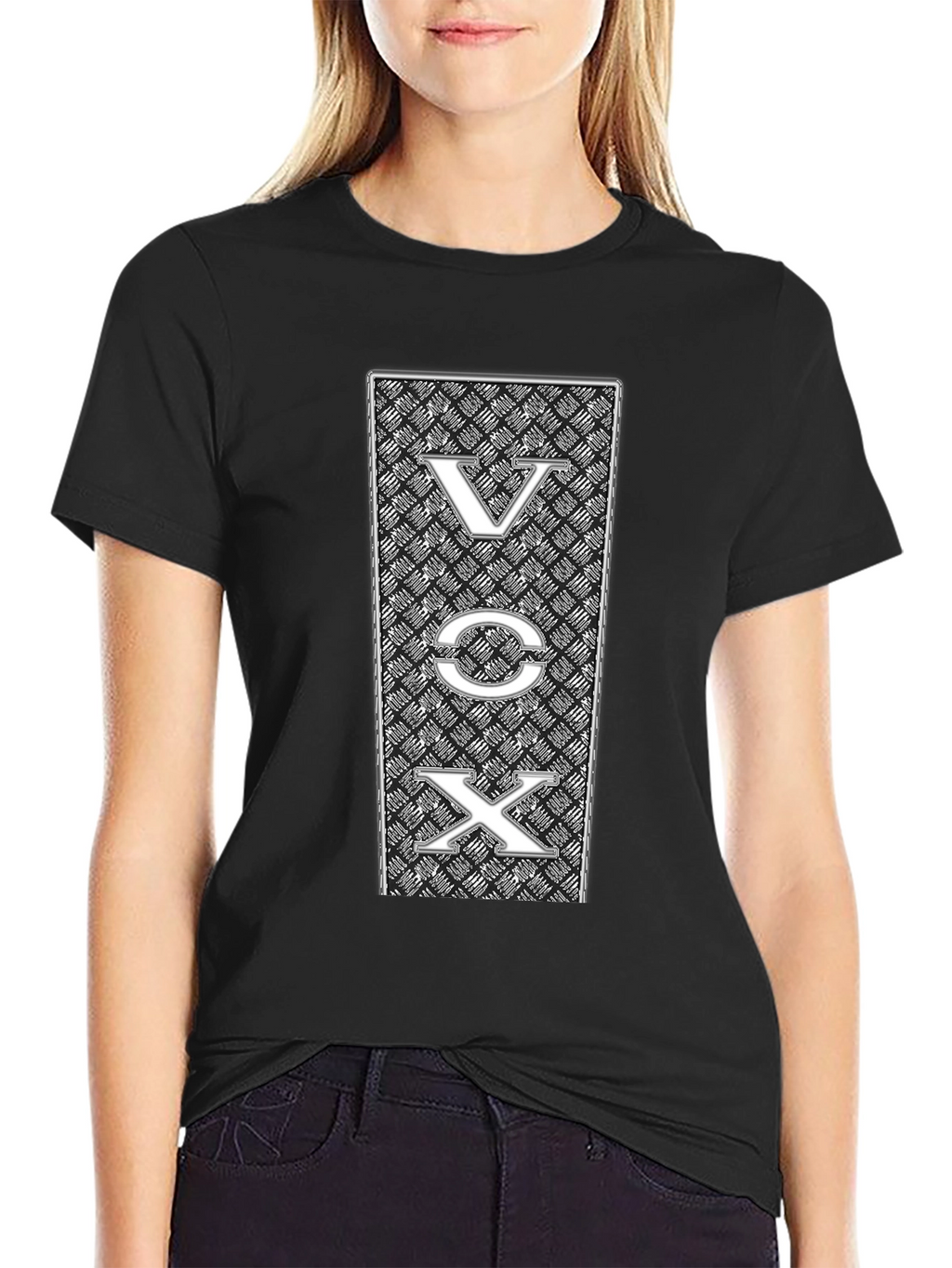 VOX Graphic Print Black T-Shirt