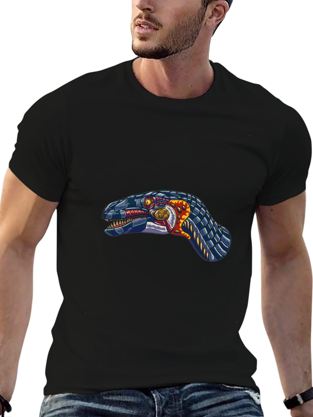 Snake Graphic Black T-Shirt
