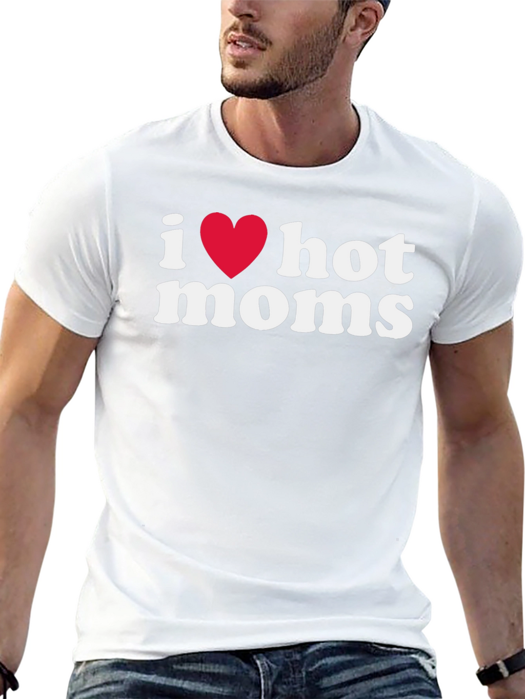I Heart Hot Moms Graphic Tee - Black