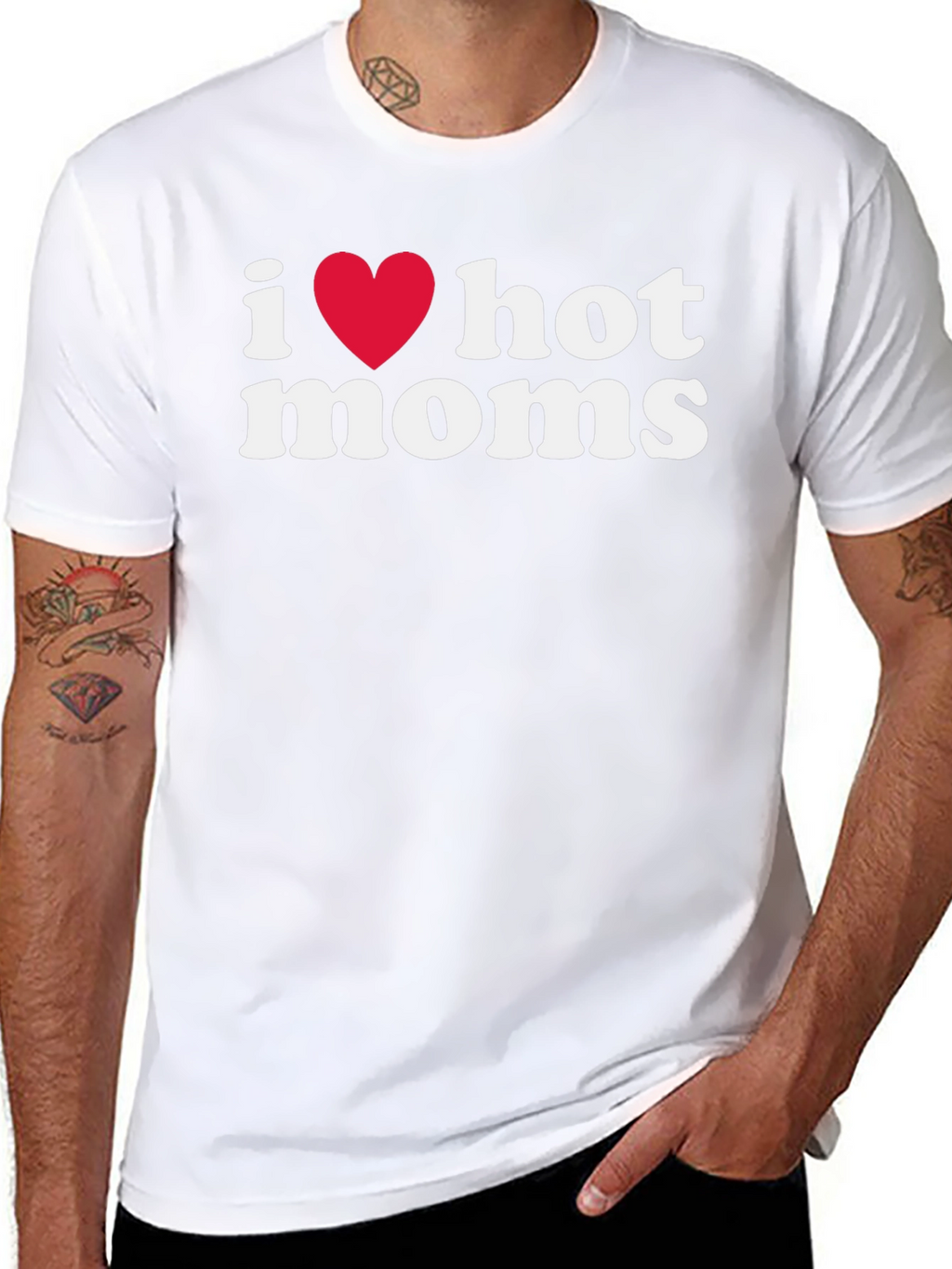 I Heart Hot Moms Graphic Tee - Black