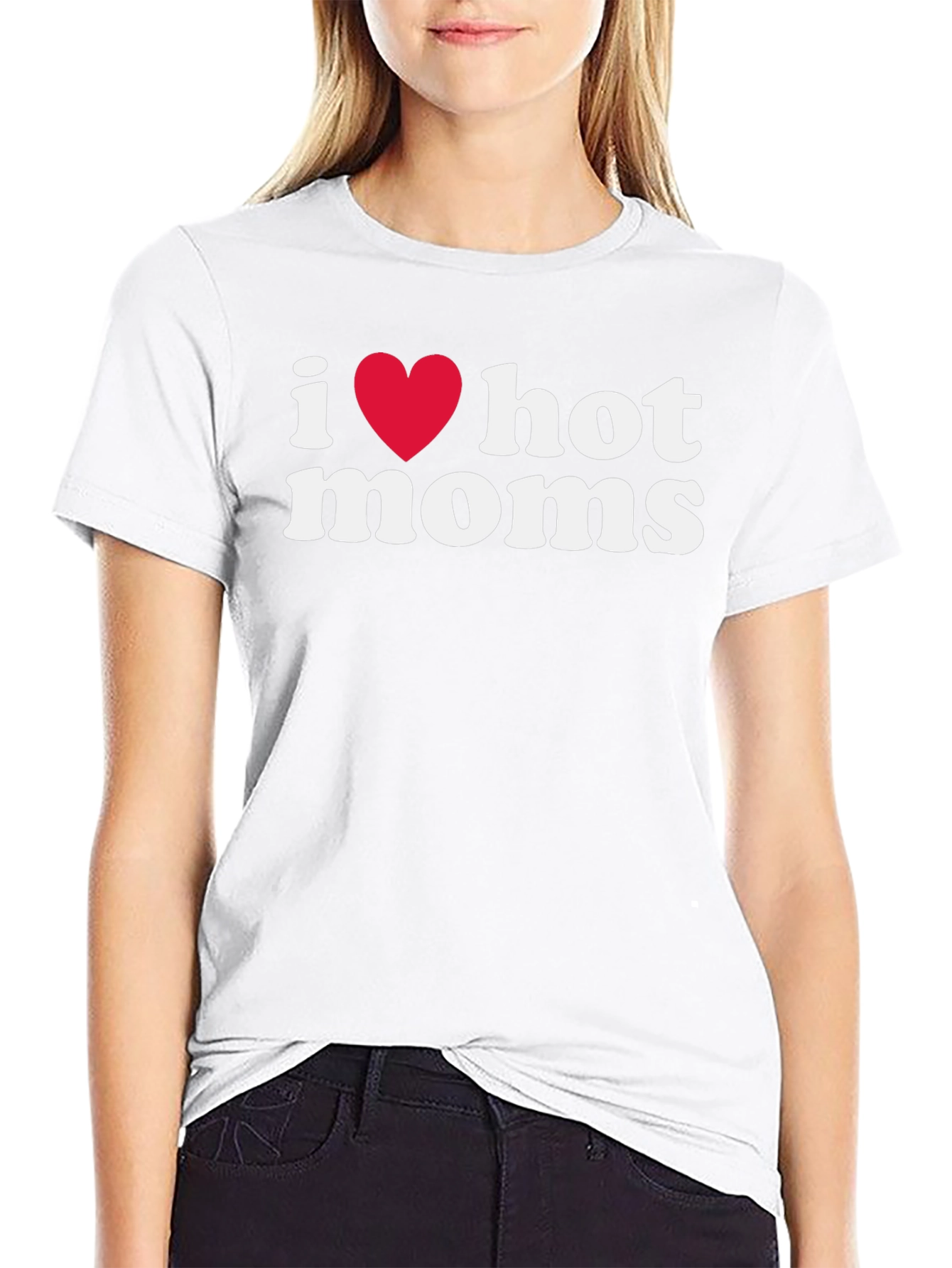 I Heart Hot Moms Graphic Tee - Black
