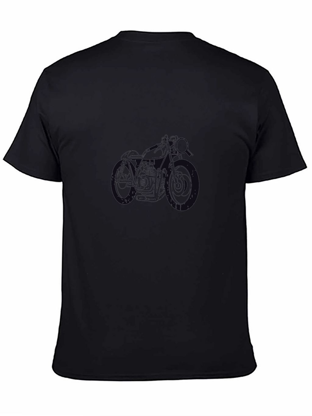 Mens Black T-Shirt with Motorcycle Graphic