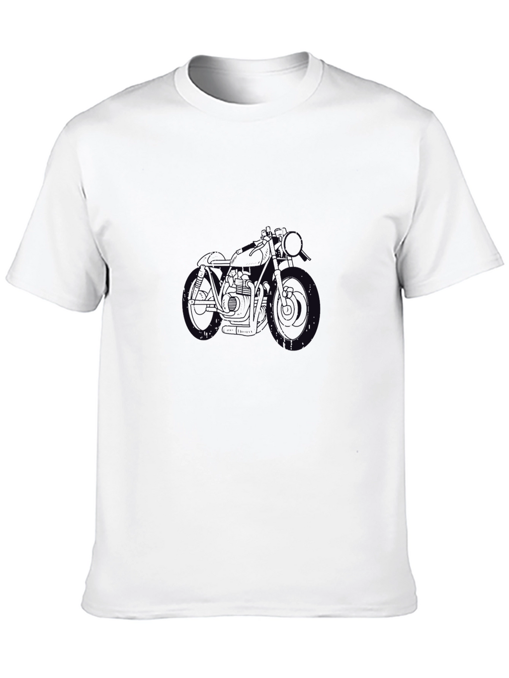 Mens Black T-Shirt with Motorcycle Graphic