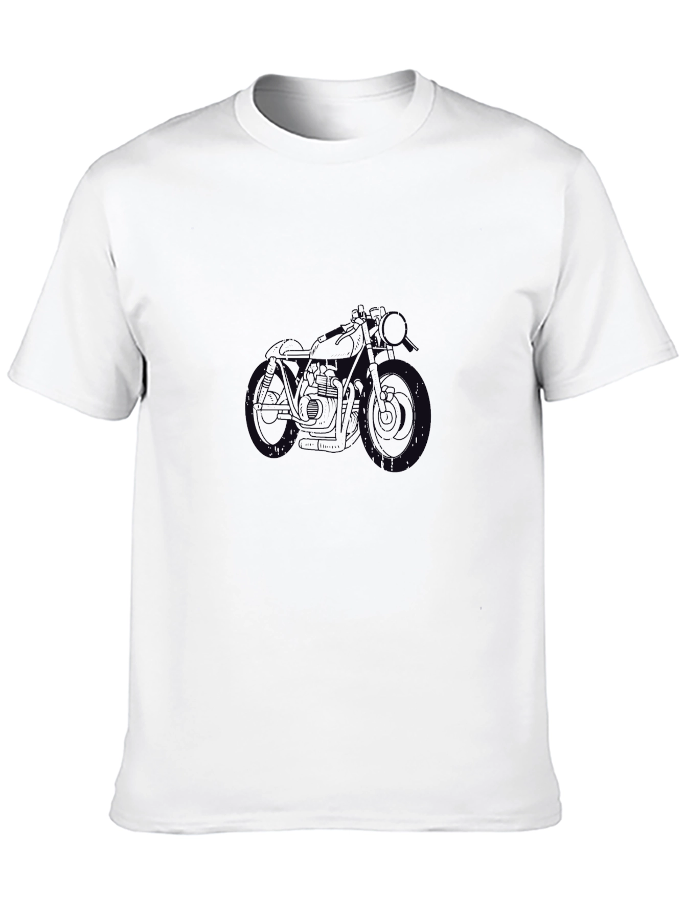 Mens Black T-Shirt with Motorcycle Graphic