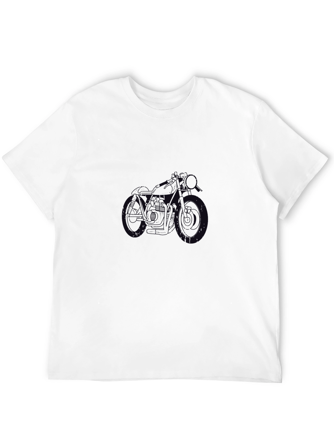 Mens Black T-Shirt with Motorcycle Graphic