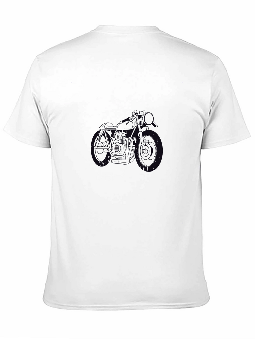 Mens Black T-Shirt with Motorcycle Graphic