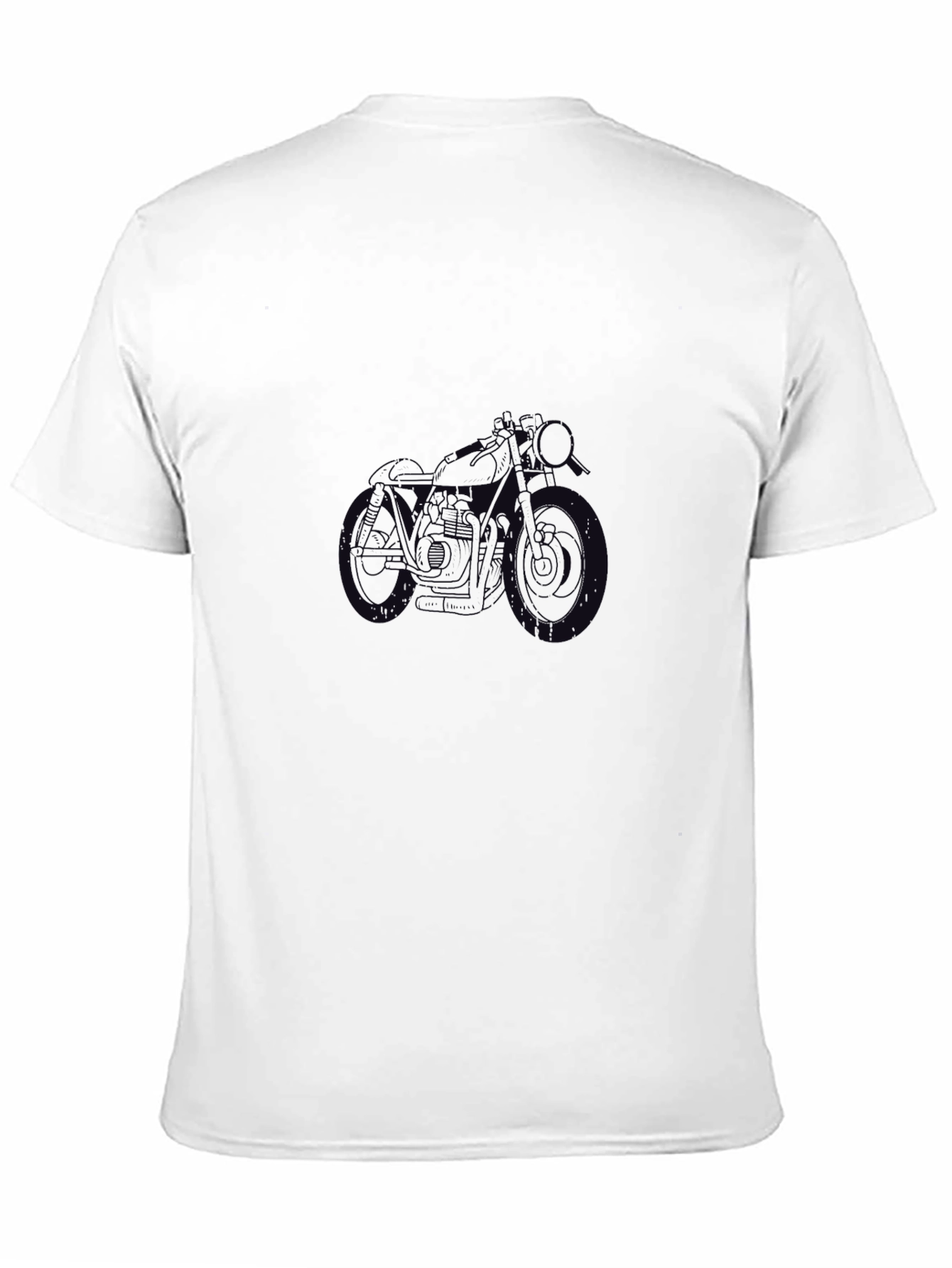 Mens Black T-Shirt with Motorcycle Graphic