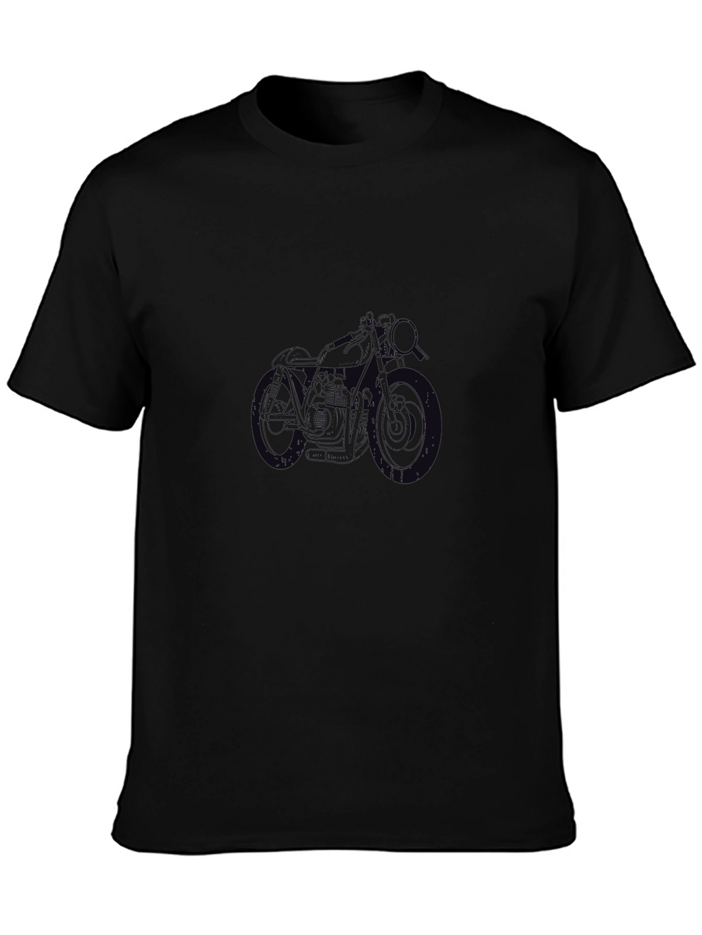 Mens Black T-Shirt with Motorcycle Graphic