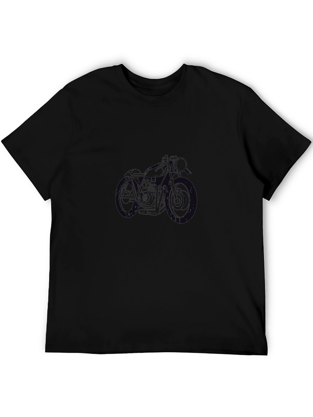Mens Black T-Shirt with Motorcycle Graphic