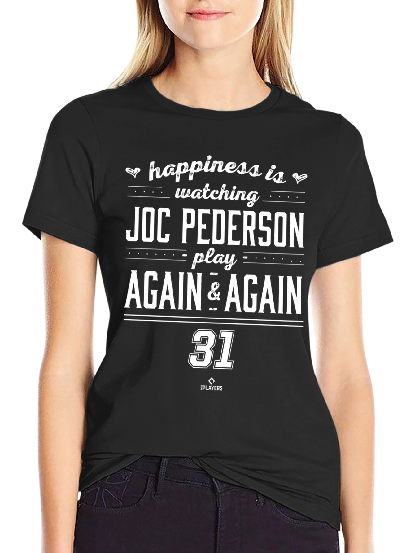 Joc Pederson Fan T-Shirt: Happiness is Watching Again & Again