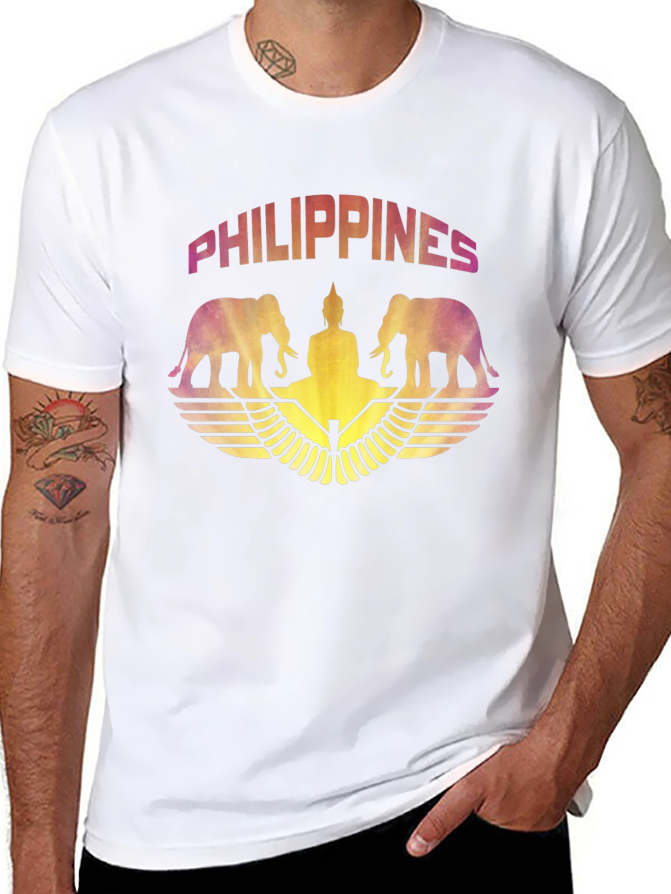 Philippines Elephant Buddha Graphic T-Shirt