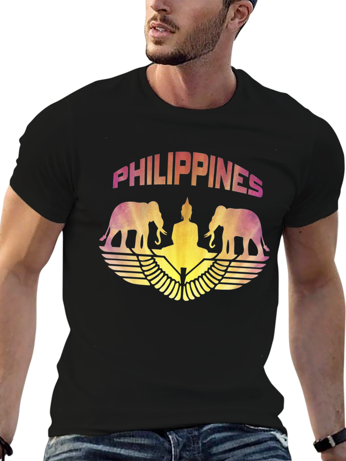 Philippines Elephant Buddha Graphic T-Shirt