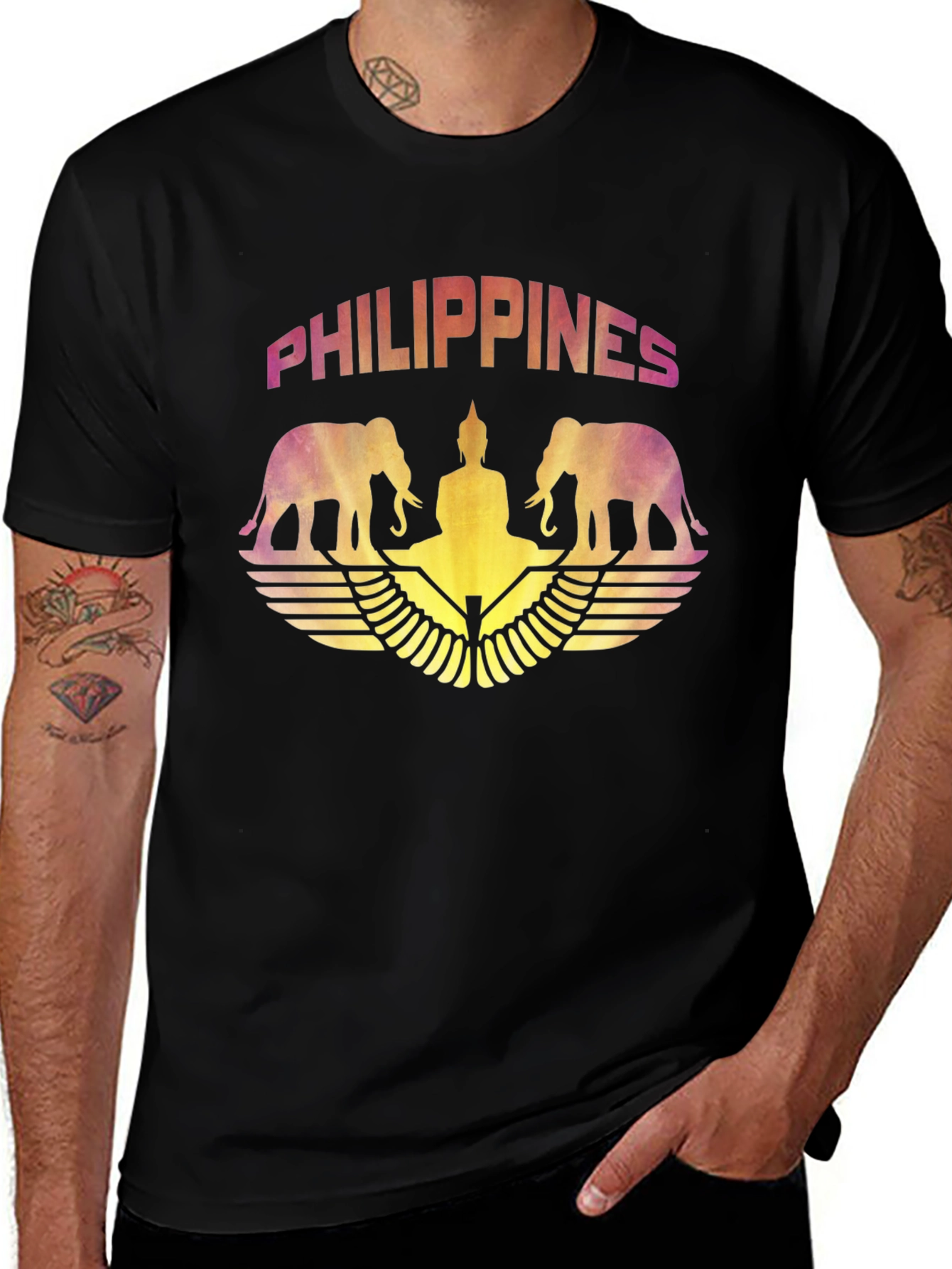 Philippines Elephant Buddha Graphic T-Shirt