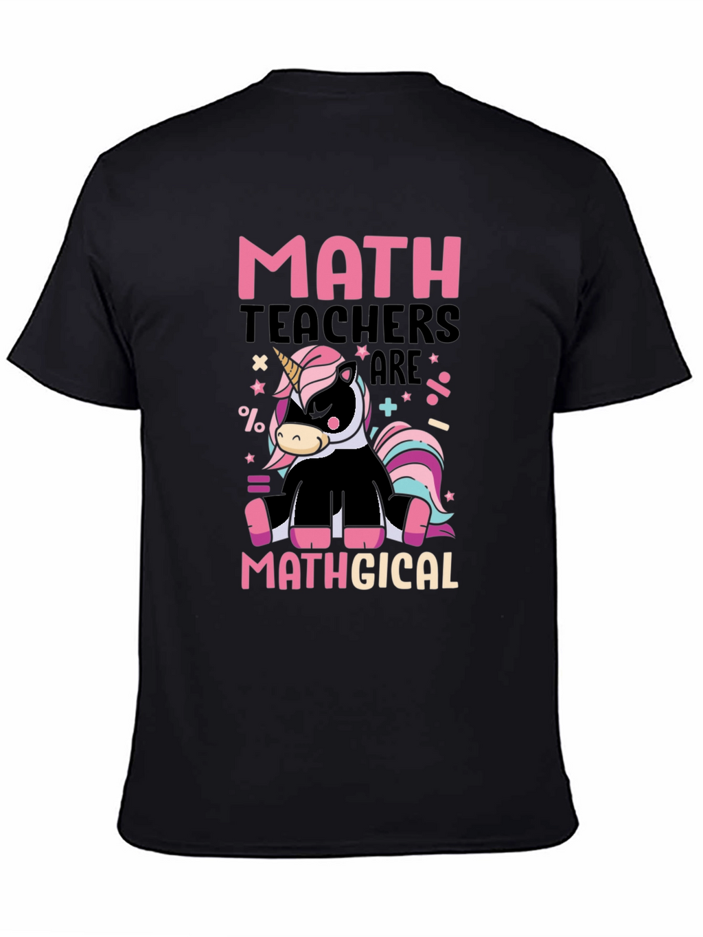 Math Teacher Unicorn Graphic T-Shirt